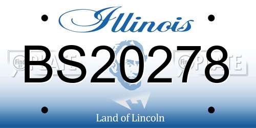 BS20278 Illinois License Plate