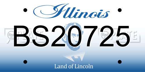 BS20725 Illinois License Plate