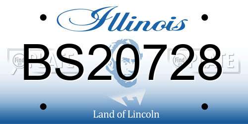 BS20728 Illinois License Plate