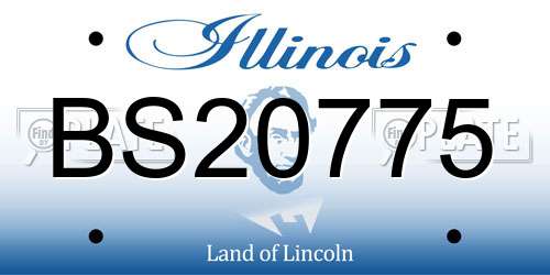BS20775 Illinois License Plate