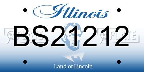 BS21212 Illinois License Plate