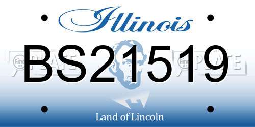 BS21519 Illinois License Plate