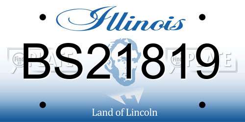 BS21819 Illinois License Plate
