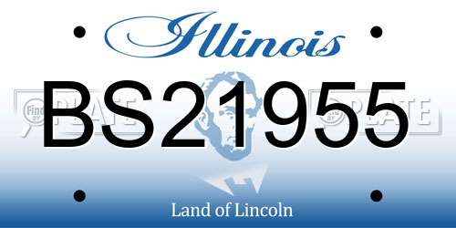 BS21955 Illinois License Plate