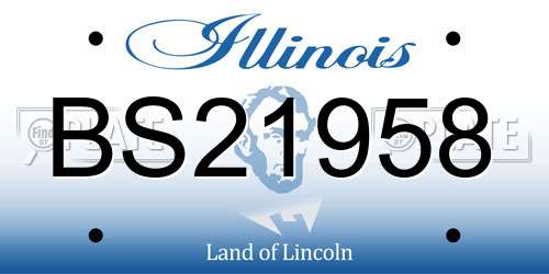 BS21958 Illinois License Plate