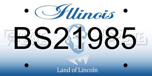 BS21985 Illinois License Plate
