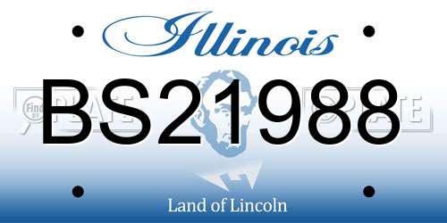 BS21988 Illinois License Plate