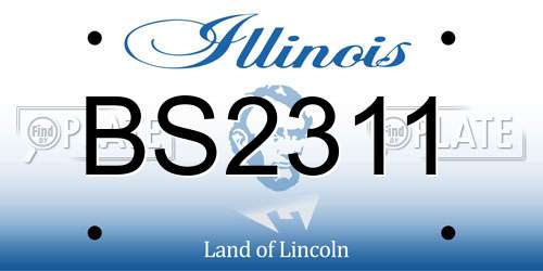 BS2311 Illinois License Plate