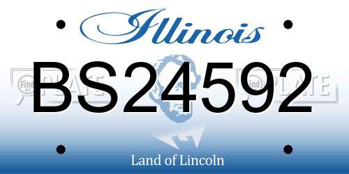 BS24592 Illinois License Plate