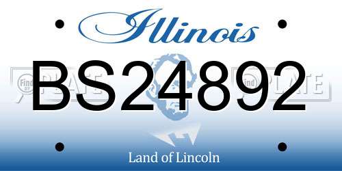BS24892 Illinois License Plate