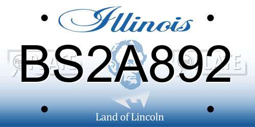 BS2A892 Illinois License Plate