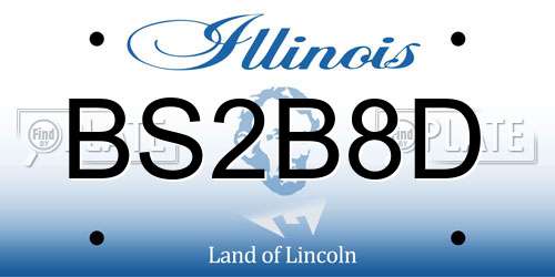 BS2B8D Illinois License Plate