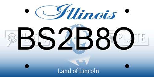 BS2B8O Illinois License Plate