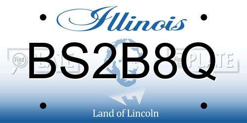 BS2B8Q Illinois License Plate