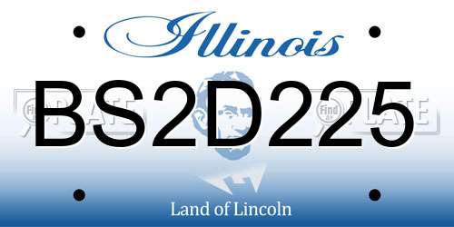 BS2D225 Illinois License Plate