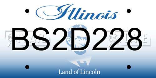 BS2D228 Illinois License Plate