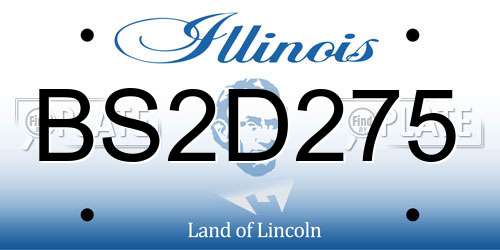 BS2D275 Illinois License Plate