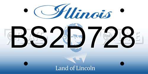 BS2D728 Illinois License Plate
