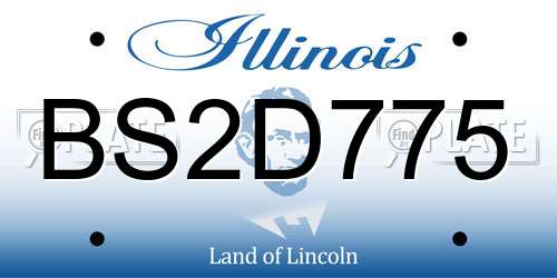 BS2D775 Illinois License Plate