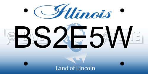 BS2E5W Illinois License Plate