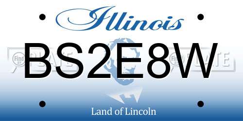 BS2E8W Illinois License Plate