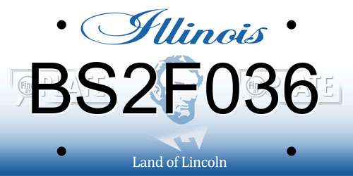 BS2F036 Illinois License Plate