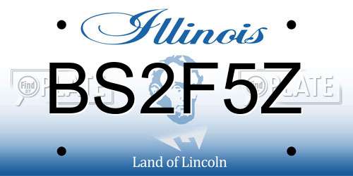 BS2F5Z Illinois License Plate