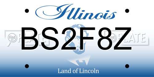 BS2F8Z Illinois License Plate