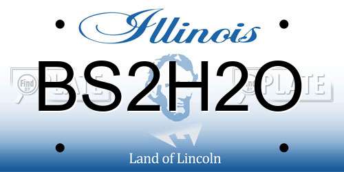 BS2H2O Illinois License Plate