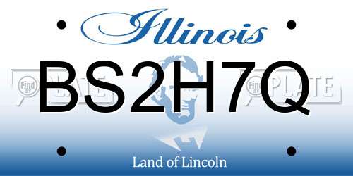 BS2H7Q Illinois License Plate