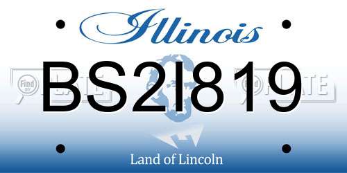 BS2I819 Illinois License Plate