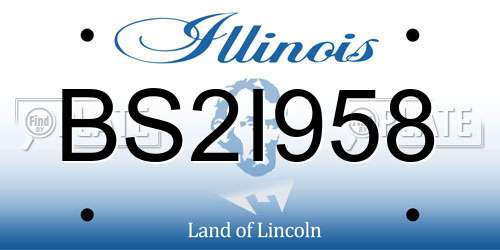 BS2I958 Illinois License Plate