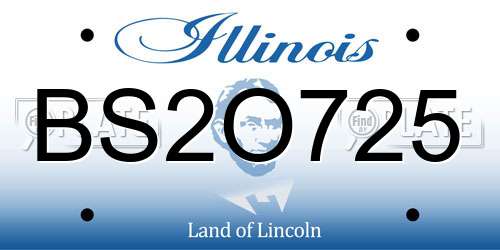 BS2O725 Illinois License Plate