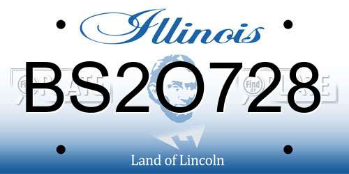 BS2O728 Illinois License Plate