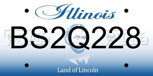 BS2Q228 Illinois License Plate