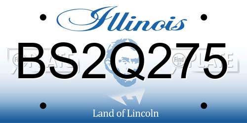 BS2Q275 Illinois License Plate