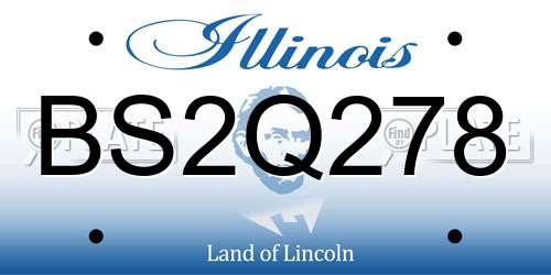 BS2Q278 Illinois License Plate
