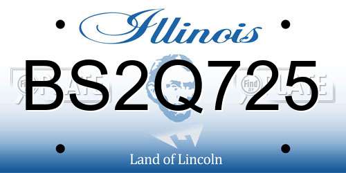 BS2Q725 Illinois License Plate