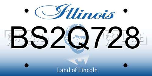 BS2Q728 Illinois License Plate
