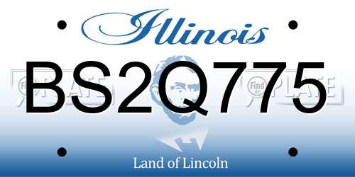 BS2Q775 Illinois License Plate
