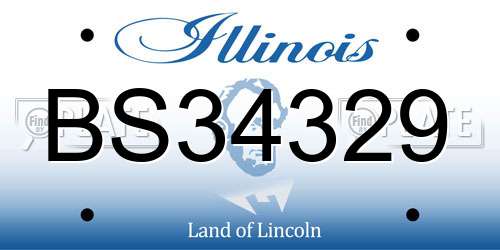 BS34329 Illinois License Plate