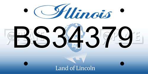 BS34379 Illinois License Plate