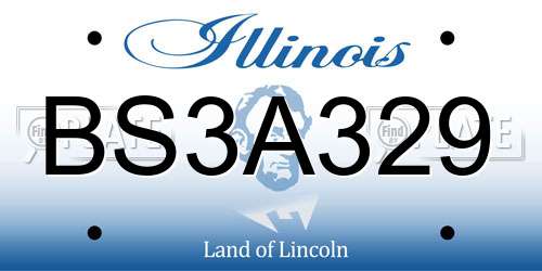 BS3A329 Illinois License Plate