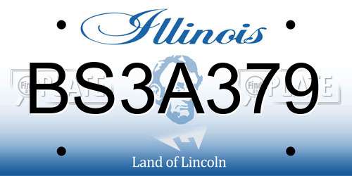 BS3A379 Illinois License Plate