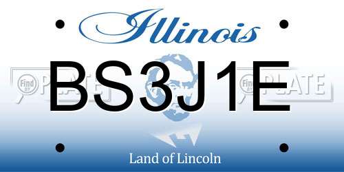 BS3J1E Illinois License Plate