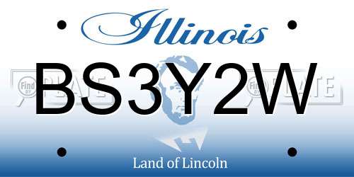 BS3Y2W Illinois License Plate