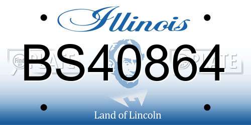 BS40864 Illinois License Plate