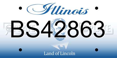 BS42863 Illinois License Plate