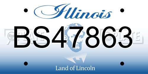 BS47863 Illinois License Plate
