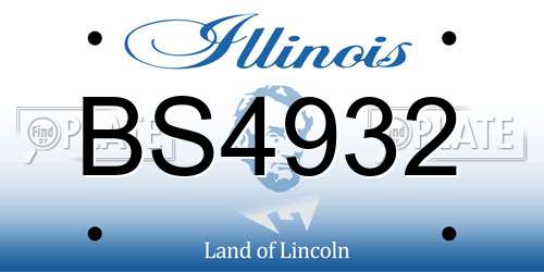 BS4932 Illinois License Plate